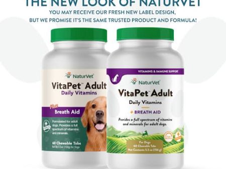 NaturVet VitaPet Daily Vitamins for Adult Dogs, Count of 60 Supply