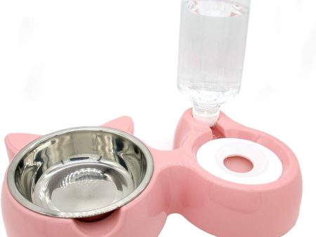 Double Bowl Water and Food Cat Feeder Fashion