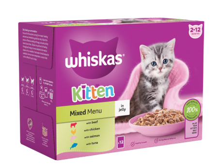 WHISKAS Kitten Pouches Wet Food in Jelly 85g Online