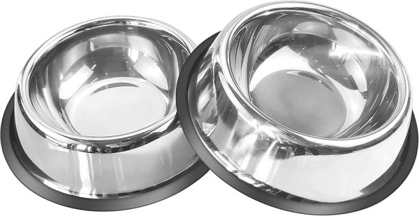 Mlife Stainless Steel Pet Bowl with Rubber Base Fashion