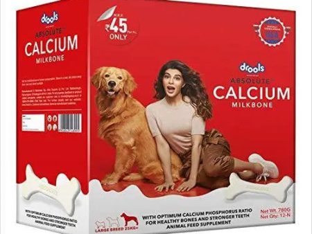 Drools Absolute Calcium Milk Bone, Dog Supplement for Large Breed Dogs, 12 Pieces, 720g on Sale