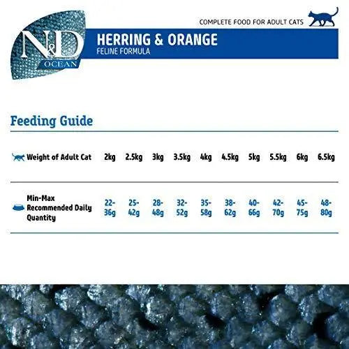 Farmina N&D Ocean Dry Cat Food, Adult, Grain-Free, 1.5-kg, Herring and Orange Discount