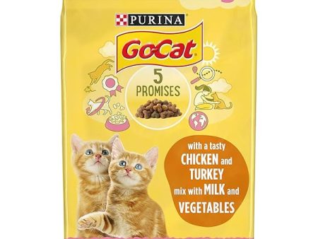 Go-Cat Kitten Chicken Turkey and Milk Dry Cat Food 2kg Supply