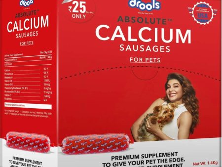 Drools Absolute Calcium Sausage, Dog Supplement, 18 Pieces, 1.4 kg Online Sale