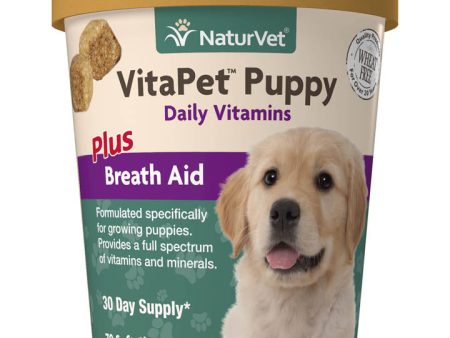 NaturVet VitaPet Puppy Plus Breath Aid Soft Treats Chew For Sale