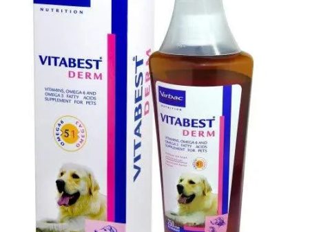 Virbac VITABEST DERM Oral Supplement for Dogs and Cats - 250ml For Sale