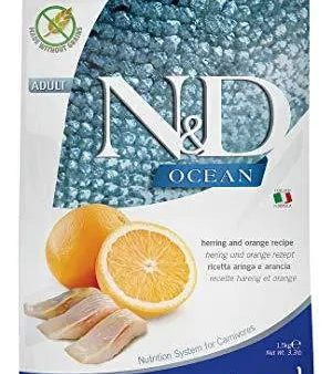 Farmina N&D Ocean Dry Cat Food, Adult, Grain-Free, 1.5-kg, Herring and Orange Discount