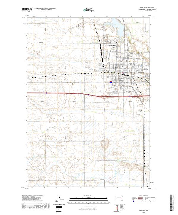 USGS US Topo 7.5-minute map for Mitchell SD 2021 For Cheap