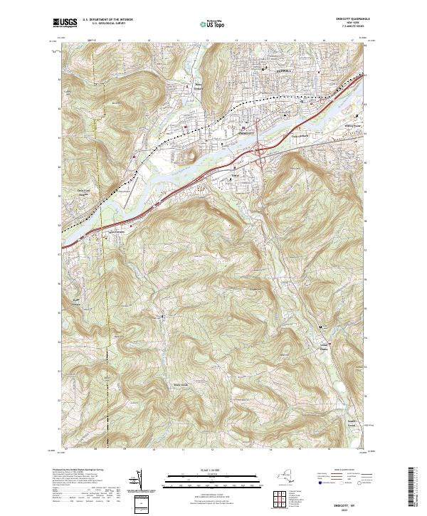 US Topo 7.5-minute map for Endicott NY Sale