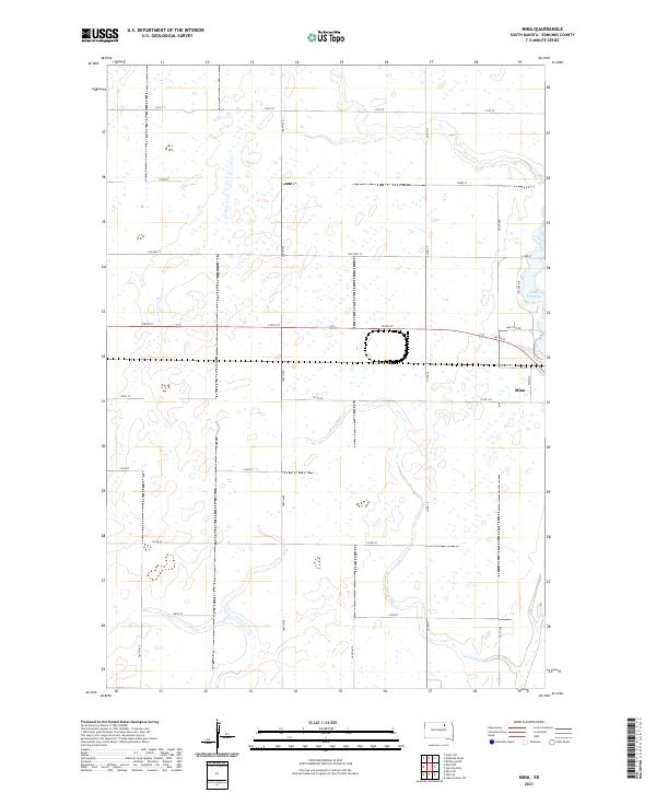 USGS US Topo 7.5-minute map for Mina SD 2021 Online