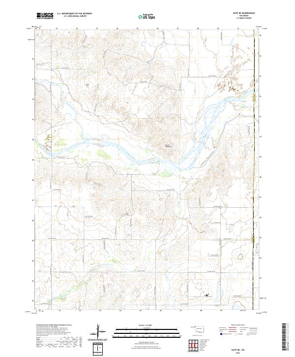 US Topo 7.5-minute map for Gate NE OK Discount