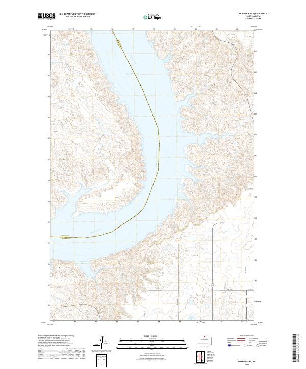 USGS US Topo 7.5-minute map for Mobridge NE SD 2021 on Sale