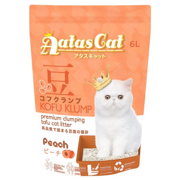 6 FOR $42: Aatas Cat Kofu Klump Tofu Cat Litter (Peach) 6L Discount