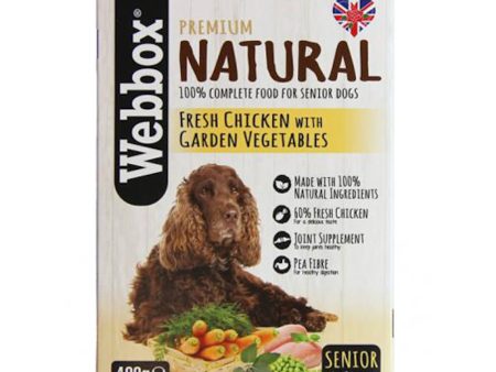 Webbox Premium Natural Fresh Chicken with Garden Vegetables Senior Wet Dog Tray Food 400g Online Hot Sale