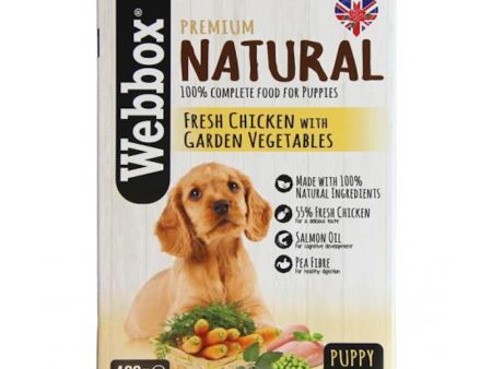 Webbox Premium Natural Fresh Chicken with Garden Vegetables Puppy Tray Wet Dog Food 400g Sale